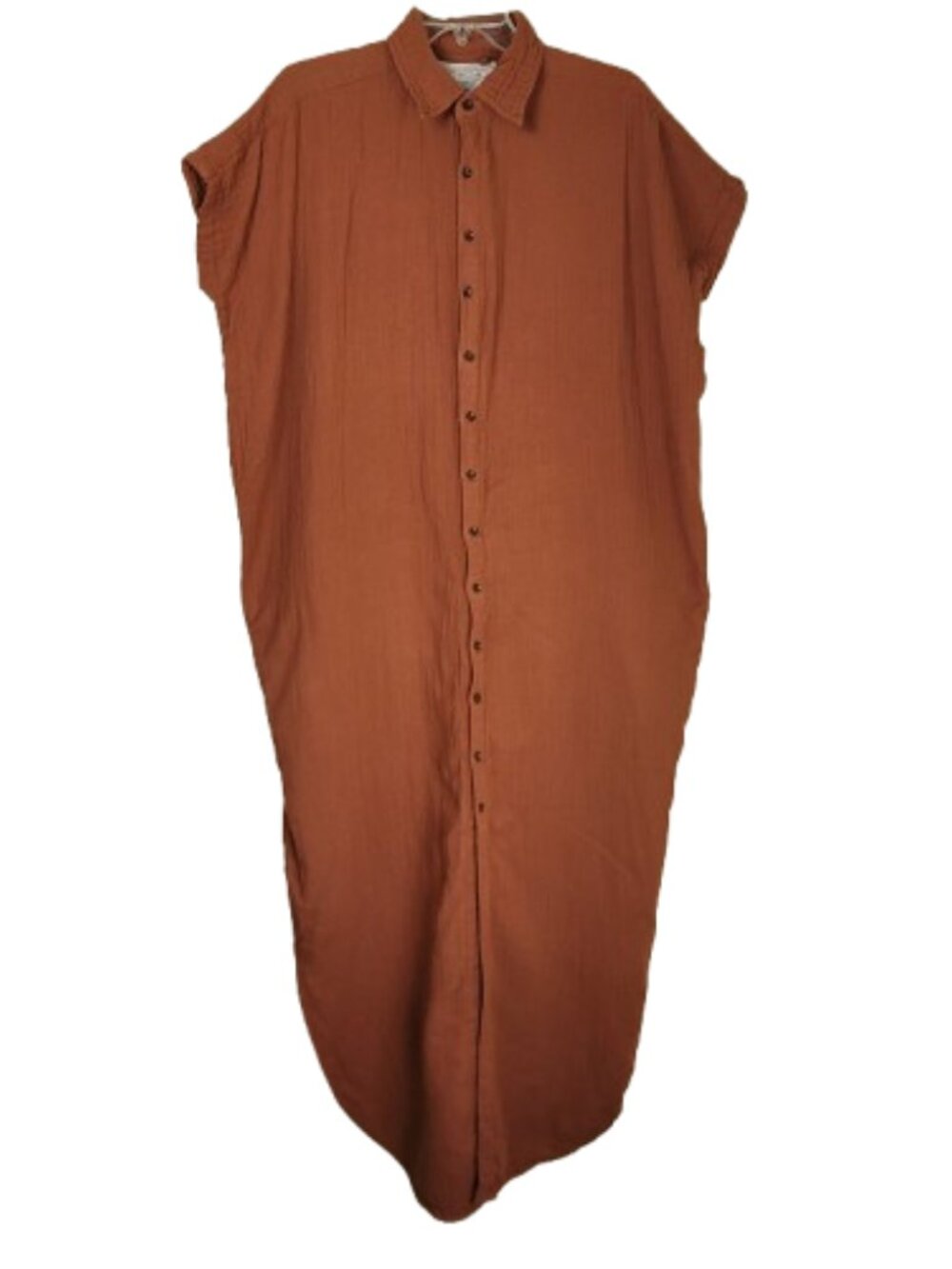Acacia Swimwear Koda Cotton Gauze Maxi Cover Up Dress Petite Minimalist Earthy - Picture 2 of 12